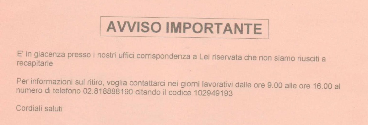avviso truffa