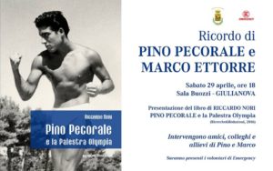 locandina presentazione libro Pino Pecorale e la Palestra Olympia