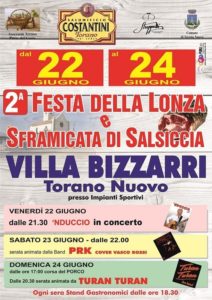 A Torano Nuovo la festa della Lonza e della sframicata di salsiccia