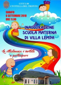 Civitella, inaugurazione scuola materna Villa Lempa: edificio antisismico