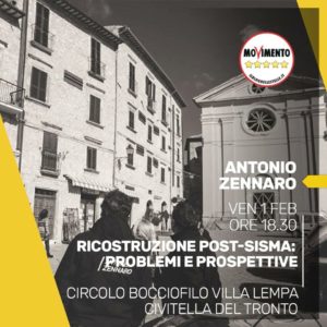 Regionali, Zennaro (M5S) a Civitella per parlare della ricostruzione post sisma