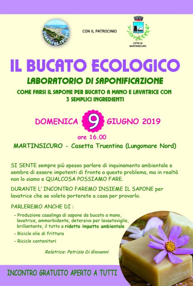 Il bucato ecologico, laboratorio di saponificazione: l'iniziativa a Martinsicuro