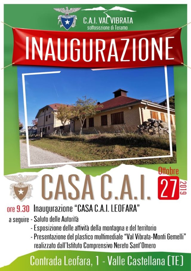 A Leofara di Valle Castellana l'inaugurazione di Casa C.A.I