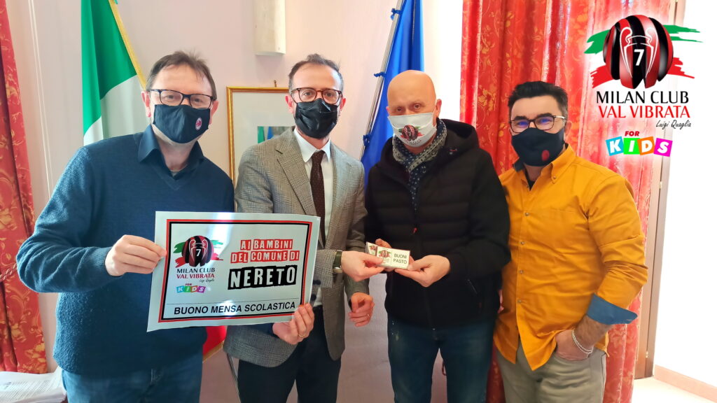 Milan Club Val Vibrata “Luigi Quaglia” dona 1400 buoni mensa ai bambini