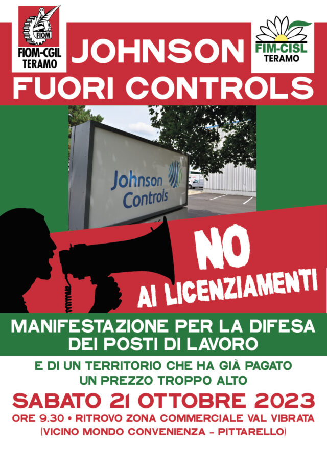 Corropoli, Johnson Controls: sabato manifestazione a difesa dei 60 posti di lavoro