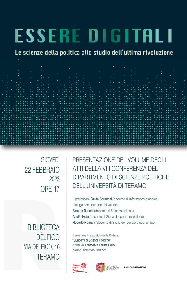 Alla biblioteca Dèlfico la presentazione di "Essere digitali"
