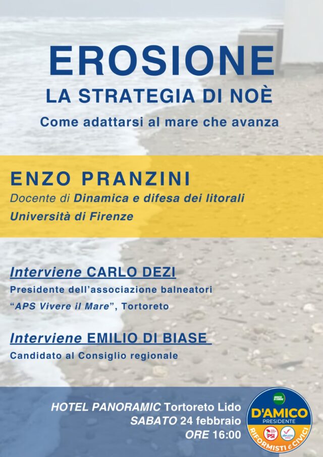 A Tortoreto si parla di erosione marina: l'iniziativa di Italia Viva