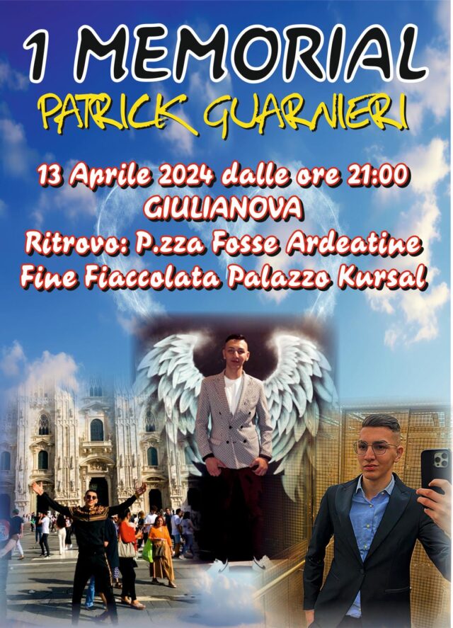 Giulianova, messa a suffragio e fiaccolata per Patrick Guarnieri