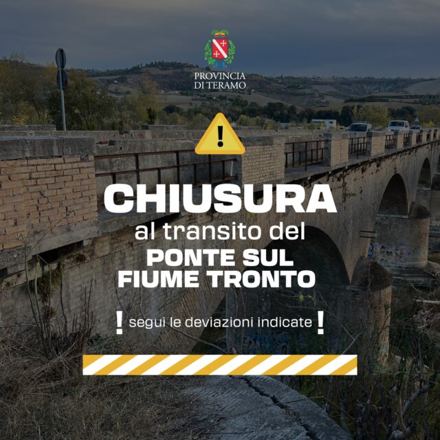 Lavori sul ponte Ancaranese, chiusa la provinciale