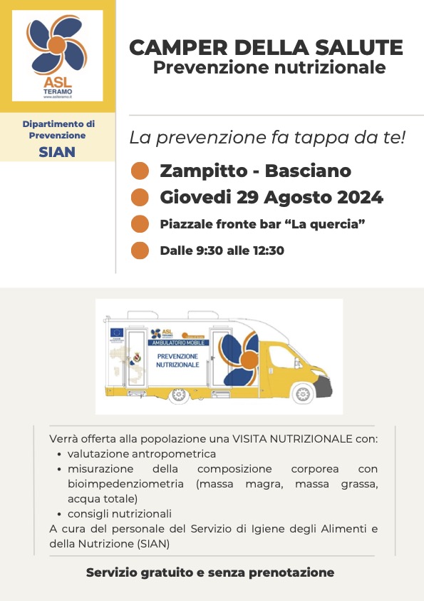 Camper della nutrizione a Zampitto di Basciano