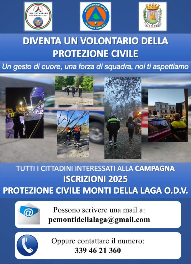 Protezione Civile Monti della Laga Campli: aperte le adesioni